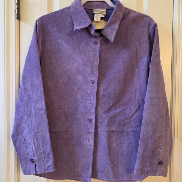 Coldwater Creek Jackets & Blazers - Coldwater Creek Lavender Suede Jacket
